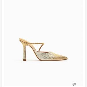 ZARA RHINESTONE OPEN BACK HEEL